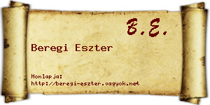 Beregi Eszter névjegykártya